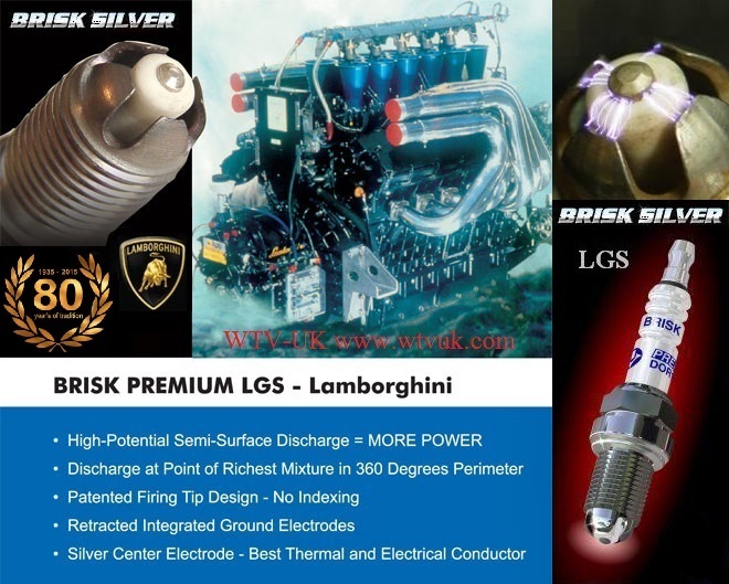 1x DOR15LGS-WC = Brisk High Performance Motor Cycle Silver LGS Spark Plugs Bhp